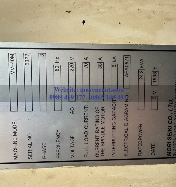 MÁY PHAY CNC MORI MV40 FANUC 18MC 