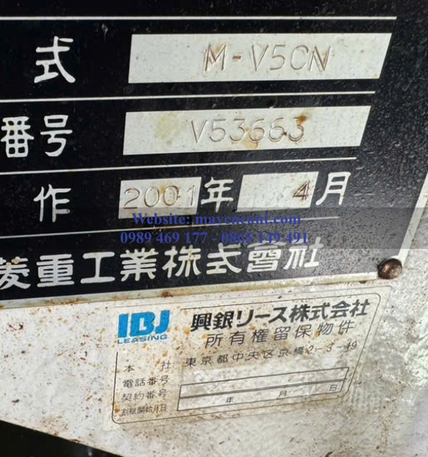 MÁY PHAY CNC MITSUBITSHI M-V5Cn Fanuc 16iM date 2001 