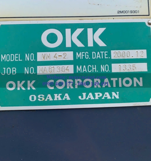 MÁY PHAY CNC OKK VM4II  Date 2000